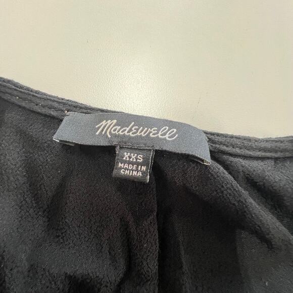 Madewell Dress Womens XXS Black Sleeveless Button Front Mini Tank Shift - Picture 3 of 8